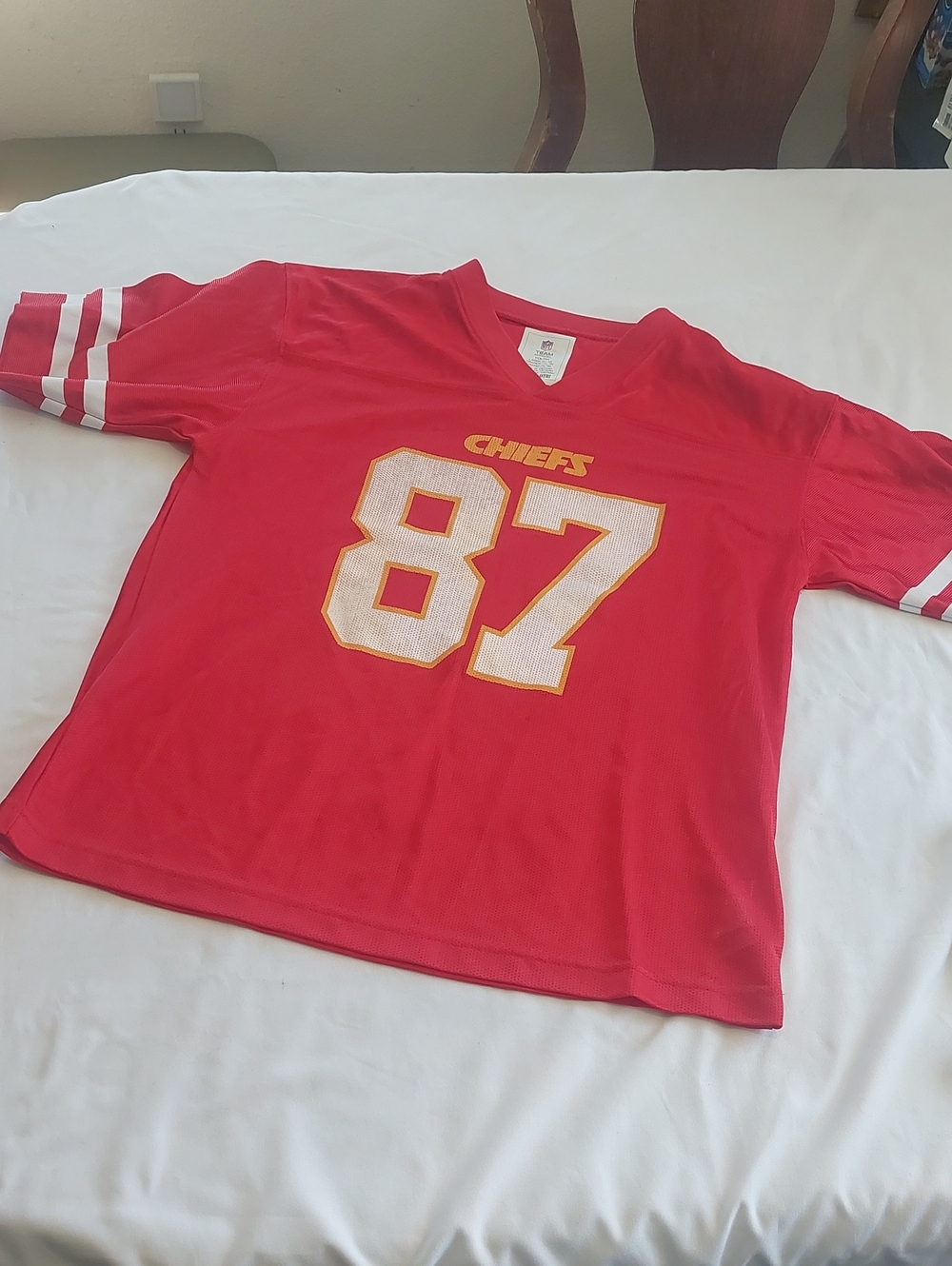 Kansas City Chiefs Kids' Red #87 Football Jersey.Kelce NfL SIZE L 14 16 Kids 9